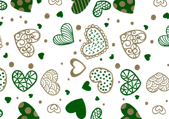 PAPEL DE REGALO PREMIUM CUORE VERDE-ORO